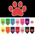 Pet and Dog Bandana Screen Printed, Red Swiss Dot Paw Yellow Small...