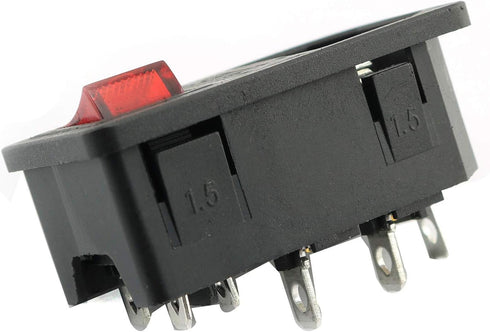 Male AC Power Plug Socket with Fuse Holder 3-Pin AC-01 Power Inlet Module Connector 10A 250V Rocker Switch with Light 3 In 1...