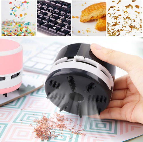 FineInno Desk Vacuum Cleaner Mini, Portable Desktop Vacuum, Mini Crumb Dust Desk Vacuum Cordless Sweeper for Home, Office,Cars,Pet Hairs,No Batter...