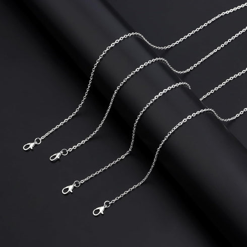 Lemonkey 24 Pack Necklace Chains Bulk,Silver Plated DIY Cable Link Chains for Jewelry Making 16 Inches...
