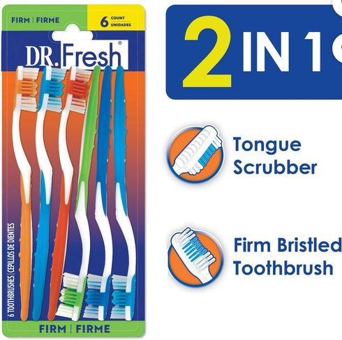 Dr. Fresh 6 Pack Firm Toothbrushes...