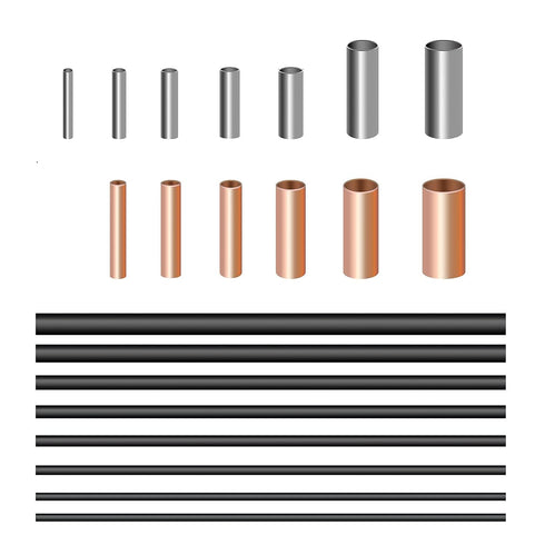 970Pcs Wire Ferrules Kit Tinned Copper Crimp Connector Non Insulated Electrical Cable Pin Cord End Terminal Assortment Kit with 48Pcs Heat Shrink ...