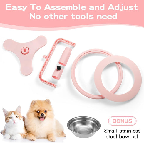 Elevated Cat Bowls Adjustable Cat Bowl Stand,Non-Slip Raised Cat Bowls Stainless Steel Raised Cat Bowls with 15°Tilted Stand for Cats and Puppy Pi...