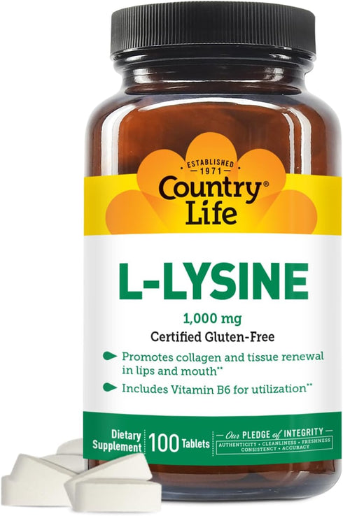 COUNTRY LIFE VITAMINS L-Lysine 1000 Mg with B-6, 2.5 Pounds...