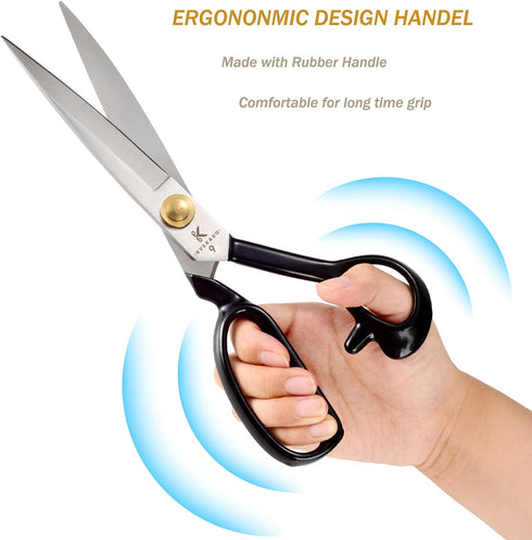 BVEKADO Sewing Scissors 9 Inch, Fabric Dressmaker Scissors Heavy Duty Shears for Tailors Dressmaking, Professional for Upholstery Crafting-Cutting...