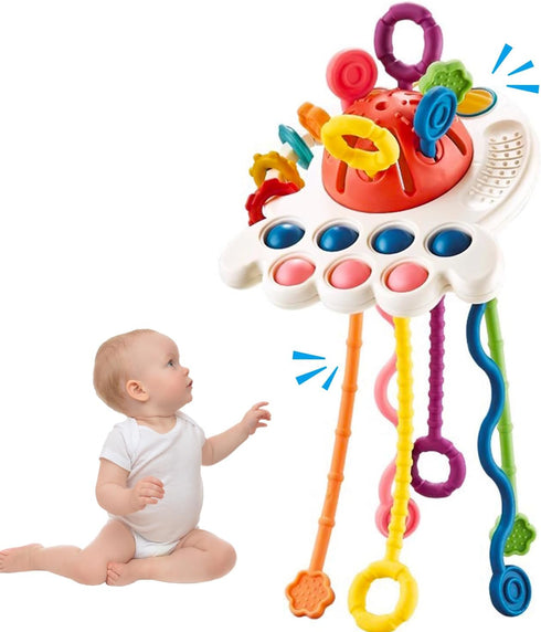 Montessori Toys for 18+ Months Old - Baby Sensory Toys for Boys and Girls Silicone Pull String Activity Toy for Toddlers Learning & Educational To...