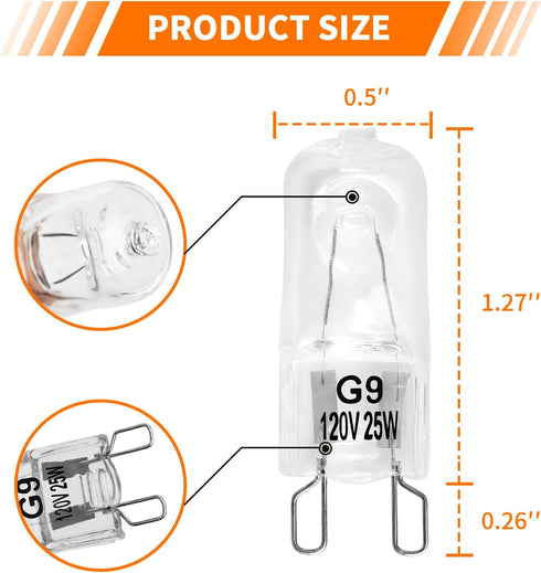 Belleone W10709921 Light Bulb Fit for Whirlpool Microwave Oven - 120V 25W Halogen Light Bulb Fit for KitchenAid Maytag Jenn-Air Over The Stove Ran...