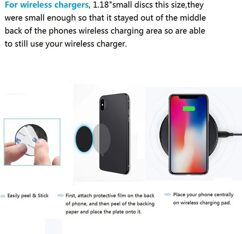 Happy Bell (12 Pack) Mini Mount Metal Plate with Adhesive for Collapsible Grip & Magnetic Phone Car Mount Holder Cradle (Compatible with Magnetic ...