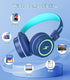 Kids Wireless Headphones with Colorful LED Lights, Foldable Children Headphone with Stereo Sound, 50H Playtime, 92dB Volume Limited Headphones On ...