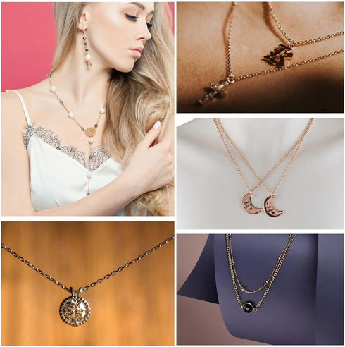 6 Rolls Jewelry Making Chains with Lobster Clasps & Jump Rings 59 Feet Chain Making Kit for DIY Craft Necklace Bracelet Earring Cable Link Chain J...