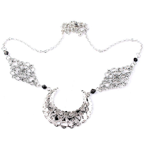 Doubnine Crescent Moon Boho Head Chain Pendant Gothic Forehead Headpiece Headband Retro Hair Accessories Wedding Head Dress for Women Bride Women ...