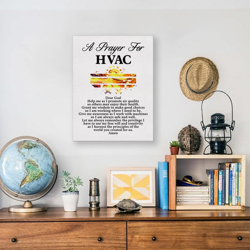 a HVAC's Prayer Quote Poster Canvas Wall Art for Office Home Decor - Heating Ventilation Air Conditioning Canvas Print Wall Art Painting Ready to ...