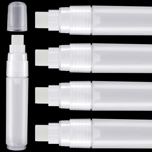 4 Pack White Paint Pens Empty Acrylic Permanent Marker Clear White Marker Pen Fine Point Empty Refillable Markers Empty Markers for Rock Painting ...