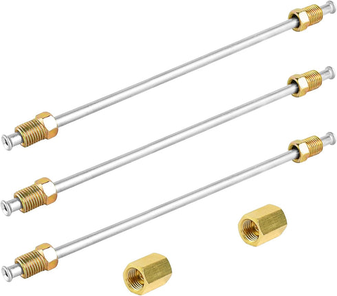 MuHize 3/16 Brake Lines Kit - Zinc-coated Brake Line with fittings, 10 Inches Silver Brake Line Tubings with Double Flared Ends with and Unions, I...