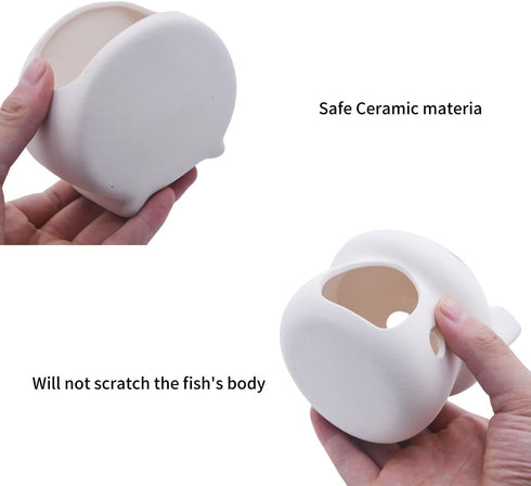Cute Betta Fish Tank House with Cave Set, Small Mushroom Fish Aquarium Decor Pottery Hide Cave Habitat Hut for Betta Fish Passing or Hiding Safely...