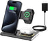 3 in 1 Foldable Charging Station for Apple Products,Fast Wireless Charger Travel Dock Adapter&Light for iPhone 15/14/13/12/11/X/XS/XR 8,iWatch Ult...
