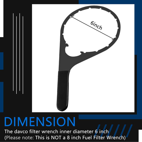 6 Inch Colar/Vent Cap Fuel Filter Wrench for 380134 382 Compatible with Detroit Diesel Truck Engines Cummins Engines, Davco 382 Filter Wrench Blac...