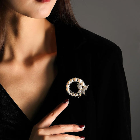 Fashion Pearl Circle Brooch Pins for Women, Women's Brooch Gift, Brooches Jewelry Accessories for Wedding, Anniversary, Banquet, Gift For Ladies...