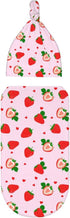 Swaddle Blanket Strawberry Baby Stuff Newborn Baby Swaddling Blanket Sleep Sack with Beanie Hat Sets for Boys Girls Infant and Baby Shower Unisex...