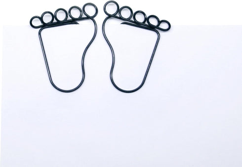 Foot Feet Shaped Paper Clips Great for Paper Clip Collectors or Office Gift - Comes in Round Tin with Lid and Gift Box (Black 100 Count)...