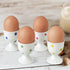 Cinf Ceramic Polka Dots Egg Cup Gift Set of 4 Porcelain Holder Breakfast Boiled Cooking Tools Stable Easy to Clean Childhood Memories Table Decora...