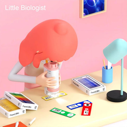 Mini Lab Microscope for Kids, Portable LED Lighted Microscopes Digital Pocket Microscope for Adults 60-160X High-Definition Miniscope Handheld Mic...