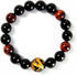 Men's 12mm Tiger Eye Agate Bead Bracelet (Golden Color) Dragon King Pattern Stretch Bracelet Length: 7.6"...