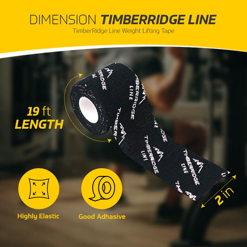 Hook Grip Tape – 3-Pack 19Ft Self-Adhesive Non Sticky Athletic Tape for Weightlifting – Elastic and Durable Hand Workout Grip – Chalk and Sweat Fr...
