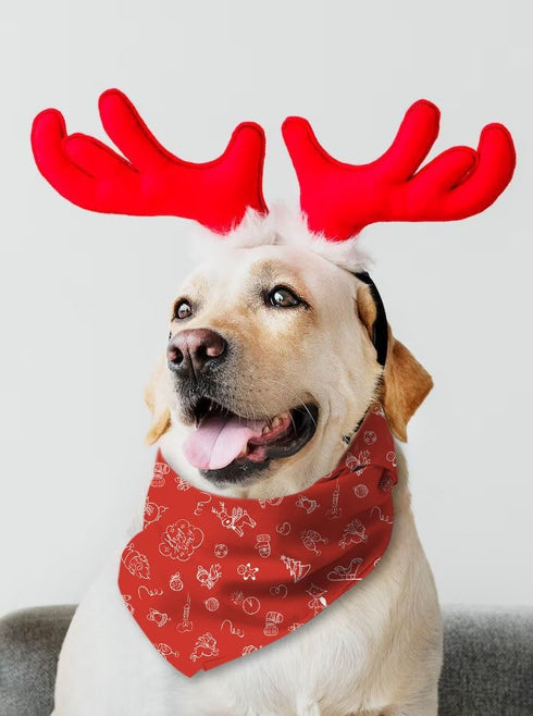 4 Pack Christmas Dog Cat Bandanas Christmas Pet Triangle Scarf Classic Polyester Bibs Kerchief Saliva Towels for Small Medium Large Pets Bandana f...