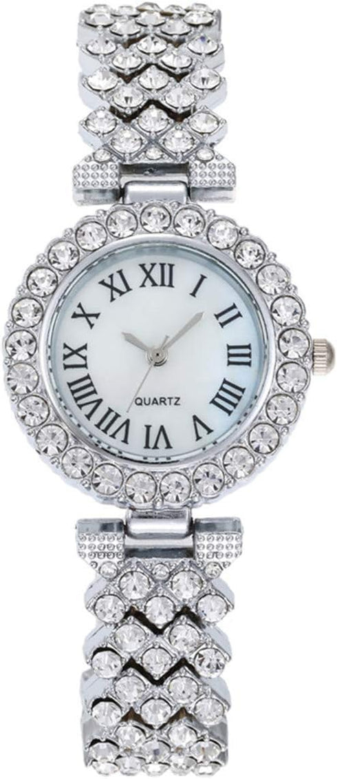 CdyBox Women Watches Diamond Luxury Quartz Watch Ladies Wristwatches with Crown Bangle Set Gifts...