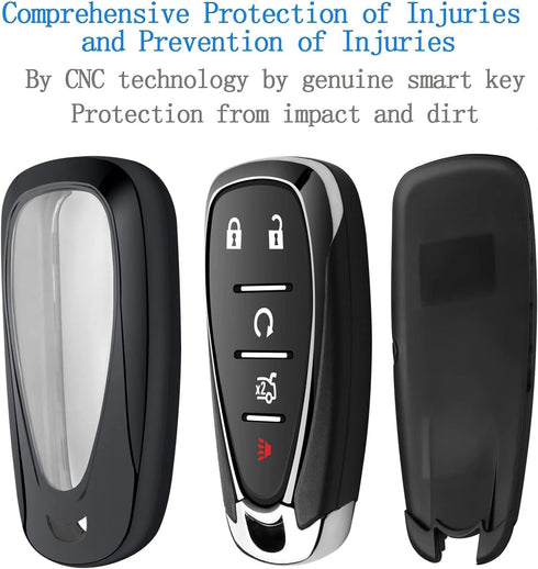 Sindeda for Chevrolet Key Fob Cover With Keychain Soft TPU Full Protection Key Shell Case Compatible with Chevrolet 2016-2024 Chevy Malibu Camaro ...