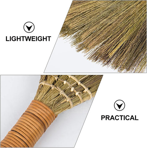 Veemoon 4 Pcs Handheld Cleaning Broom Small Whisk Broom Rustic Household Broom Mini Straw Broom Home Broom Dust Brush for Indoor Outdoor...