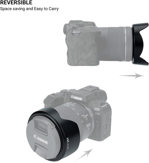 Lens Hood for Canon RF 15-30mm F4.5-6.3 IS STM Lens on EOS R6 Mark II EOS R Series Camera, Reversible Lens Shade Replace Canon EW-73E Lens Hood, C...