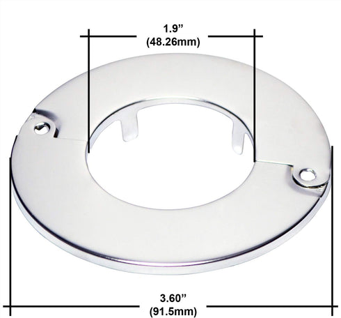 Floor and Ceiling Plate Split Flange, Fits 1-1/2 Inch IPS Galvanized Pipe or 2 Inch Copper Pipe, Chrome Finish (Pack of 6)...