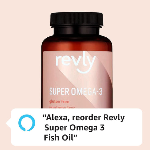 Amazon Brand - Revly Super Omega-3 Wild-Caught Fish Oil with Natural Lemon Flavor - EPA, DHA Omega 3-Fatty Acids - 90 Softgels (1280 mg per servin...