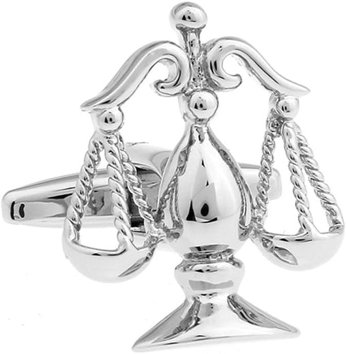 Libra Judge Lawyer Scales of Justice Cufflinks (Silver)...