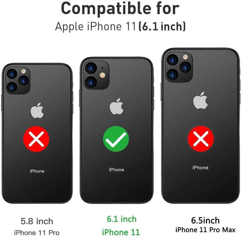 for iPhone 11 Case with Belt Clip Holster Kickstand & 2 Screen Protector, Full Protection Heavy Duty Phone Case, Shockproof Drop-Proof Durable Cov...