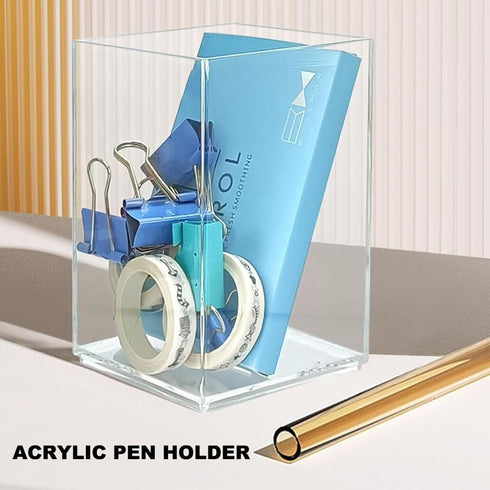 Pen Holder, Clear Acrylic Makeup Brush Holder, Pencil Holder for Desk, Pen Pencil Organizer for Desk, Art Supply (Clear)...
