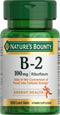 Nature's Bounty Vitamin B2 as Riboflavin Supplement, Aids Metabolism, 100mg, 100 Count...