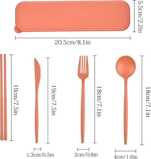 Travel Utensils with Case, Reusable Utensils Set with Case, Lunch Box Utensils Set Portable Utensils Set for Lunch Box School Picnic Travel Campin...