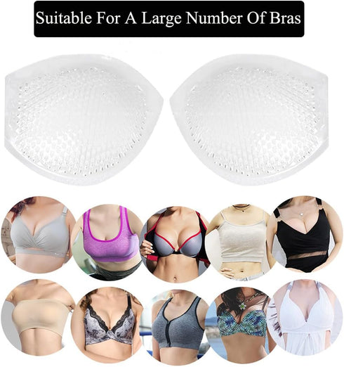 Lady Women Reusable Silicone Bra Swimwear Push up Booster Pads Inserts Waterproof Breathable Silicone Gel Breast Enhancers for Swimsuits Bikini Cl...