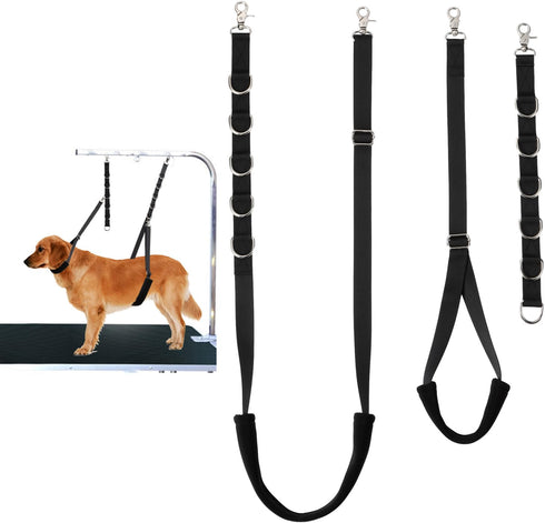 Dog Grooming Loops Dog Grooming Supplies Dog Grooming Belly Straps Pet Dog Groomer Extension Straps for Pet Dog Grooming Table Grooming Arm (Black...
