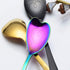 7 PCS Stainless Steel Spoon, Heart Shaped Spoons, Coffee spoon?Dessert Spoon, Ice Cream Spoons, tea spoons?Love spoon, Cute holiday gift (Multicol...