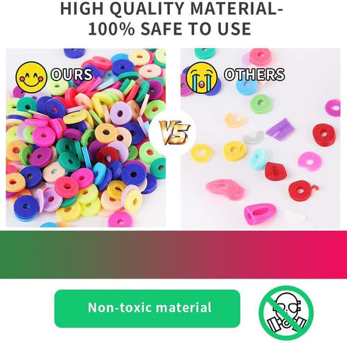 3600 PCS Christmas 10 Strands Clay Beads Polymer Clay Beads for Jewelry Making, with 50pcs Christmas Clay Charms and 200pcs Letter Beads for Brace...