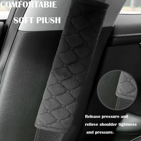 2pcs Soft Fluffy Seatbelt Covers Close Shoulder Protection,Comfortable Car Interior Accessories,Cars Trucks SUV Driving Car Seatbelt Pads,Car Supp...