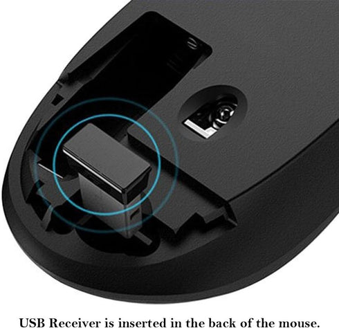 MiraCase Comfortable 2.4 GHz Long Range Silent Wireless Mouse | 1600 DPI | 30ft Working Distance | Battery Included | Black...