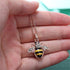 Elegent Crystal Yellow Little Bee Colored Glaze Drip Honey Bee Little Bumblebee Pendant Necklace...