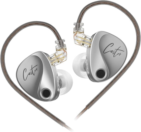 KZ Castor in Ear Monitor Headphones, HiFi Improved Bass in-Ear Earphone Sound Tuning Noise Isolating IEM, Dual-Dynamic Driver Wired Earbuds, 2PIN-...