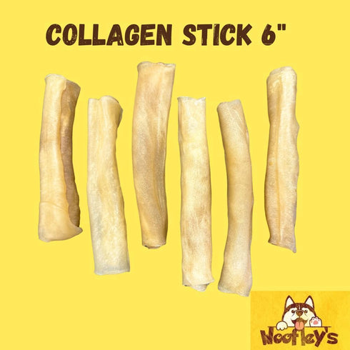 Woofley's 6 Inch Pure Collagen Sticks for Dogs (5 Count) - Collagen Chews for Dogs - Bully Stick Rawhide Alternative Dog Chews No Hide Bones for M...