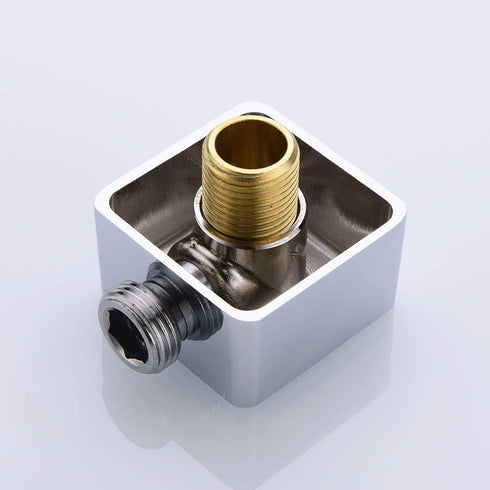Brass Wall Supply Elbow, Nicmondo G 1/2” Square Shower Hose Connector, Drop Ell Wall-mounted Union Water Outlet for Handheld Shower Handshower, Ch...